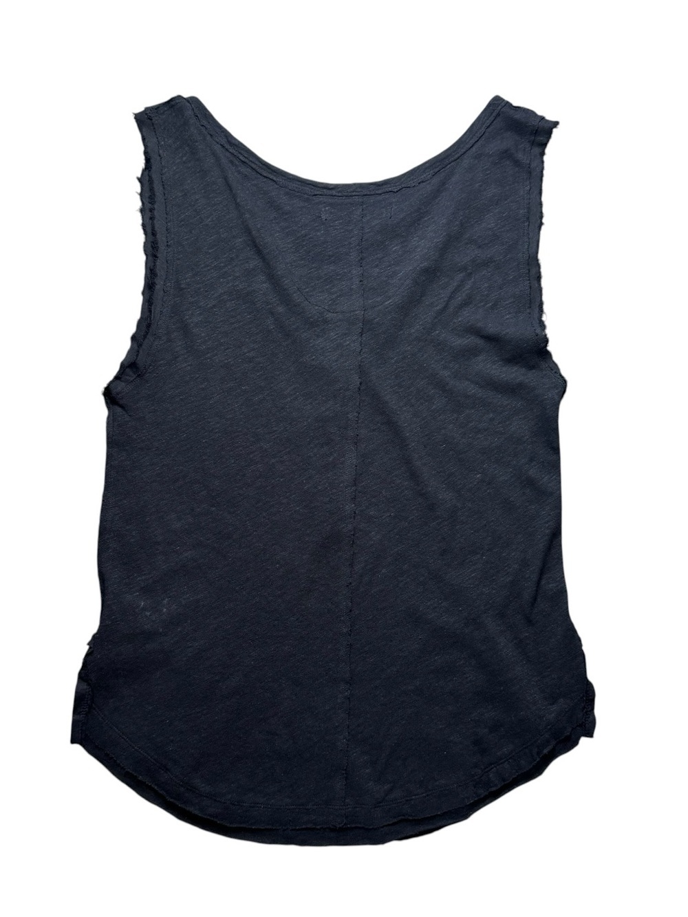 We The Free Black Sleeveless Henley Linen and Cotton Tank Size XS - Fringe Boho - Picture 2 of 5